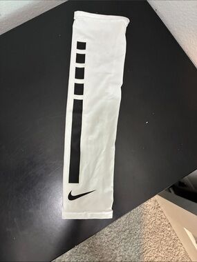 Nike Kids White Compression Leg/arm Sleeve with Black Accents